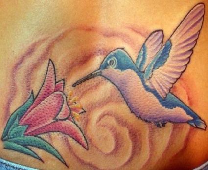 Hummingbird And Flower Pics Tattoo